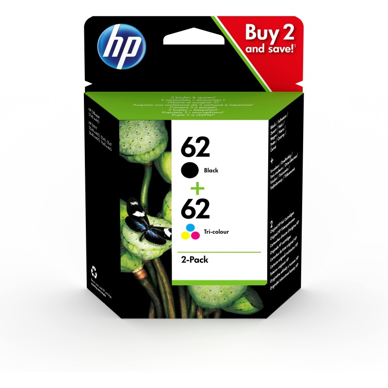 Original HP N9J71AE / 62 Cartouche d’encre Multipack