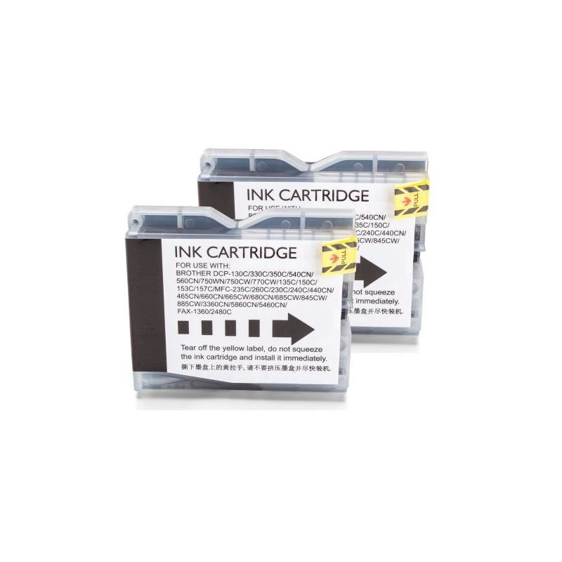 Compatible Brother LC-1000BKBP2DR Cartouche d’encre Double Pack Noir