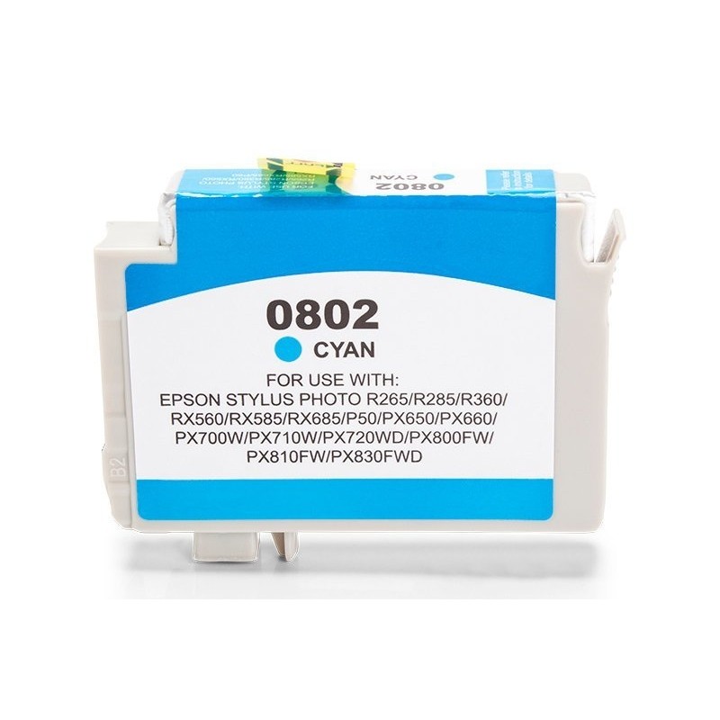 Compatible Epson C13T08024010 / T0802 Cartouche d’encre Cyan