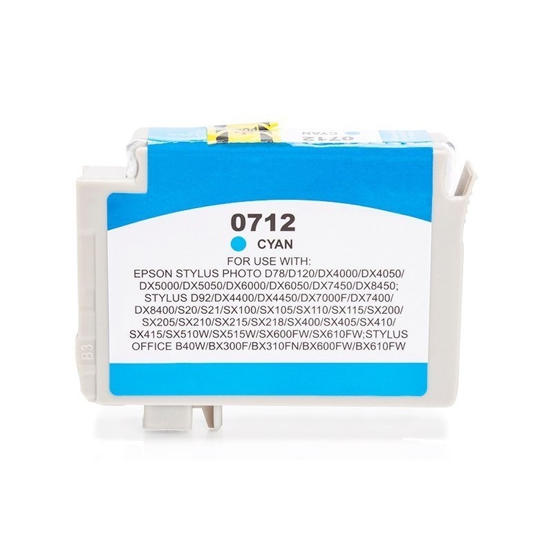 Compatible Epson C13T07124010 / C13T07124012 / T0712 Cartouche d’encre Cyan