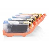 Compatible Canon CLI-521 Cartouche d’encre Pack Économique (FBK,BK,C,M,Y,) 5 pcs avec puce