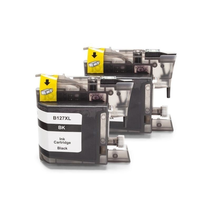 Compatible Brother LC-127 XL BK Cartouche d’encre Double Pack Noir avec puce
