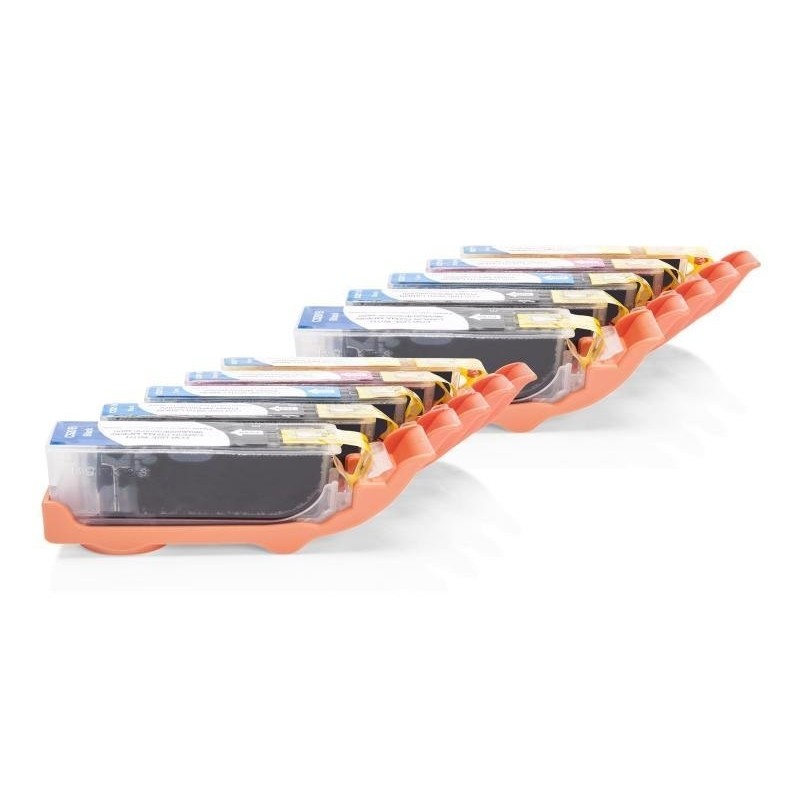 Compatible Canon CLI-521 Cartouche d’encre Pack Économique (je2xFBK,BK,C,M,Y) 10 pcs avec puce